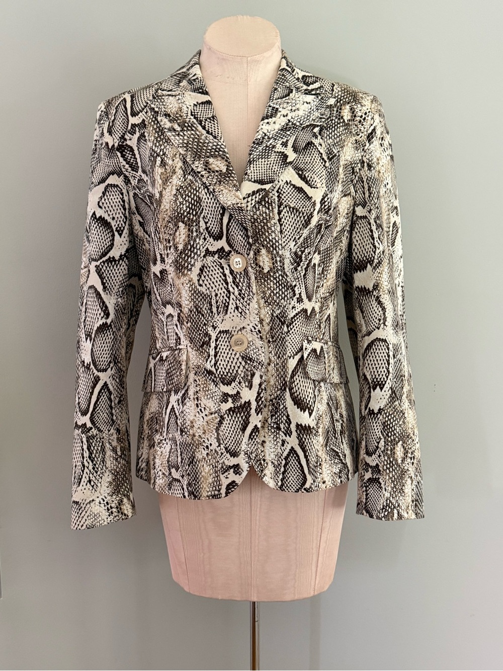 VTG Horst Basler Germany Snake-Print Cotton Blazer - M